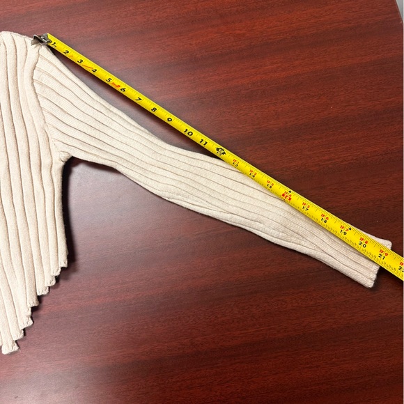 Willow & Wind Cropped Ribbed Sweater Womens Size XS Sheer Bliss Fitted Nylon NWT - Picture 7 of 7